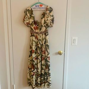 Johanna Ortiz Ivory Botanical Print Dress - 0